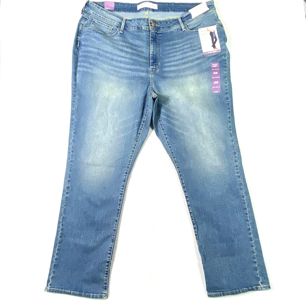 Levis Signature Gold Totally Shaping Jeans Womens 24 Blue Straight Leg Denim NWT